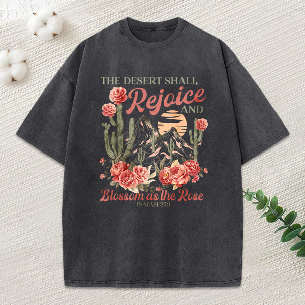 Blossom As The Rose Christian Washed T-Shirt