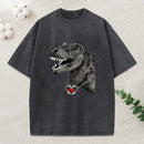 Dinosaur Making A Heart Shape Washed T-Shirt