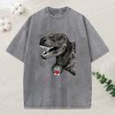 Dinosaur Making A Heart Shape Washed T-Shirt