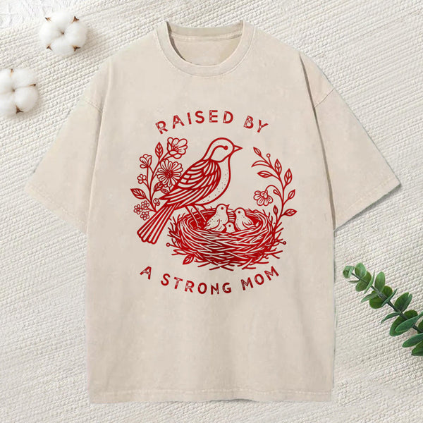 Mother Bird Guarding Her Nestlings Washed T-Shirt