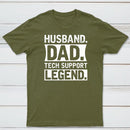 Husband Dad Tech Support Geek T-Shirt