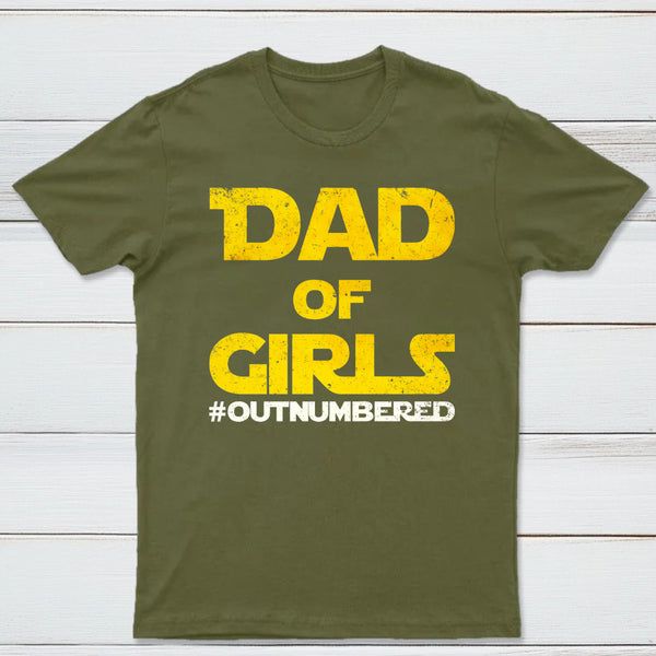 Dad Of Girls Outnumbered Geek T-Shirt