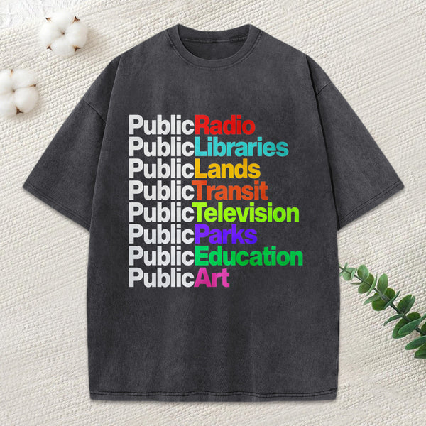 Public Libraries Unisex Washed T-Shirt