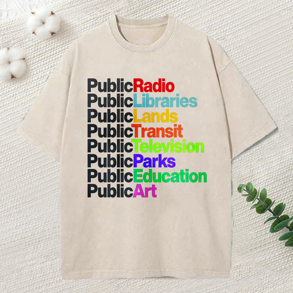 Public Libraries Unisex Washed T-Shirt