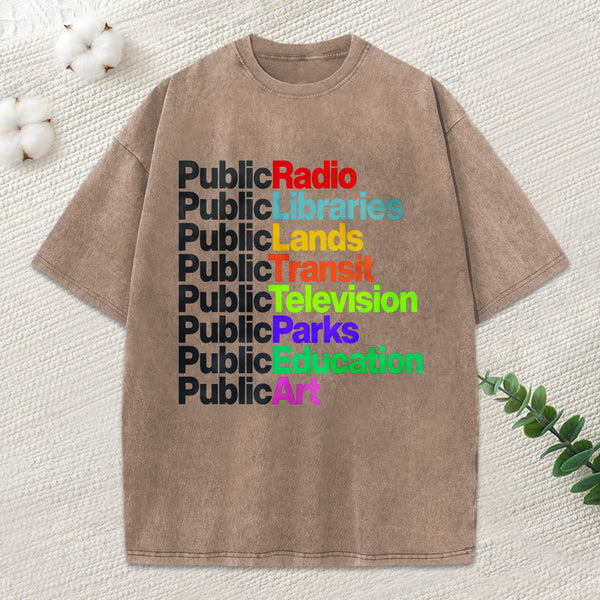 Public Libraries Unisex Washed T-Shirt