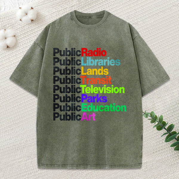 Public Libraries Unisex Washed T-Shirt