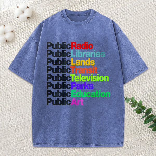 Public Libraries Unisex Washed T-Shirt