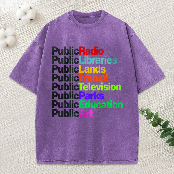 Public Libraries Unisex Washed T-Shirt