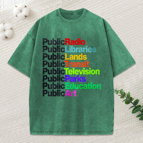 Public Libraries Unisex Washed T-Shirt