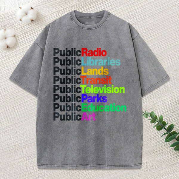 Public Libraries Unisex Washed T-Shirt