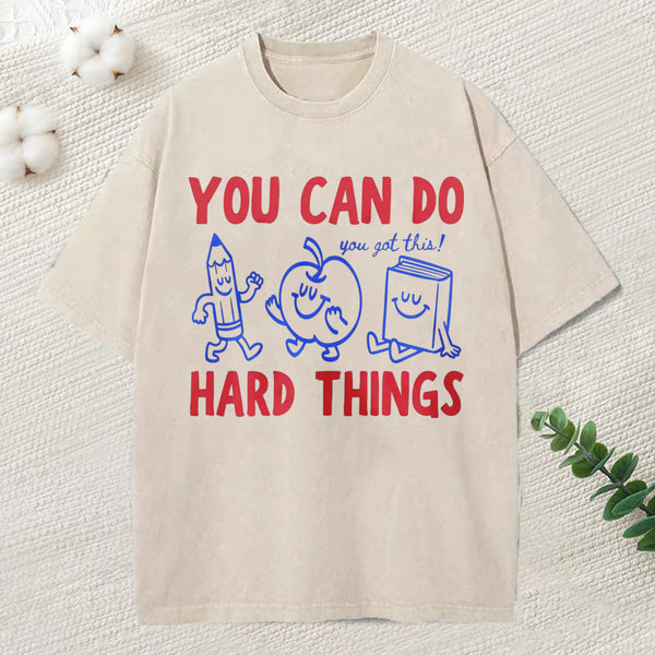 You Can Do Hard Things Unisex Washed T-Shirt