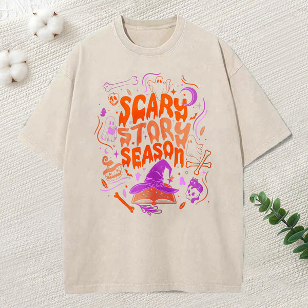 Scary Story Season Unisex Washed T-Shirt