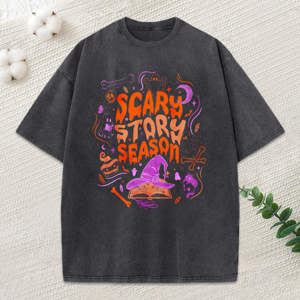 Scary Story Season Unisex Washed T-Shirt