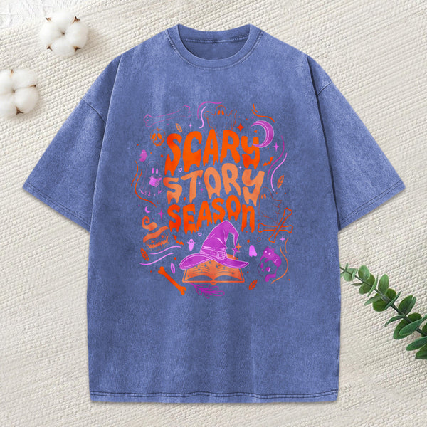 Scary Story Season Unisex Washed T-Shirt