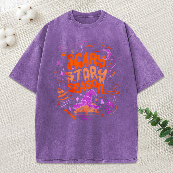 Scary Story Season Unisex Washed T-Shirt