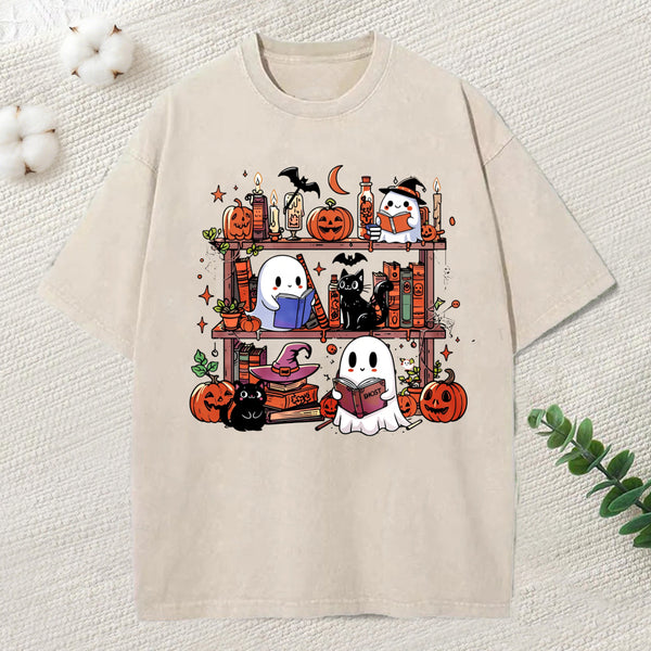 Halloween Library Unisex Washed T-Shirt