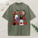 Halloween Library Unisex Washed T-Shirt