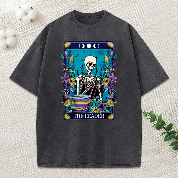 The Reader Tarot Card Shirt Unisex Washed T-Shirt