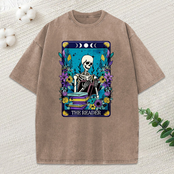 The Reader Tarot Card Shirt Unisex Washed T-Shirt