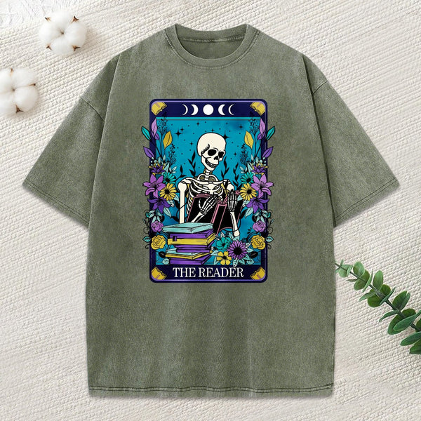 The Reader Tarot Card Shirt Unisex Washed T-Shirt