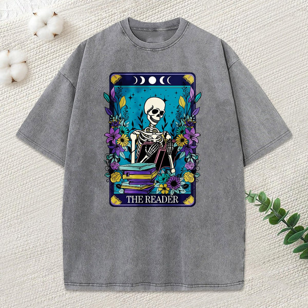 The Reader Tarot Card Shirt Unisex Washed T-Shirt