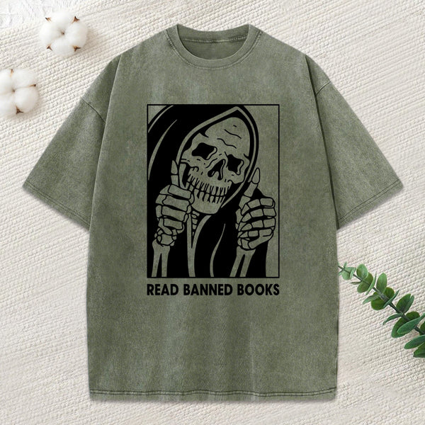 Read Banned Books Unisex Washed T-Shirt