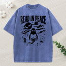 Read In Peace Ghost Reading Unisex Washed T-Shirt