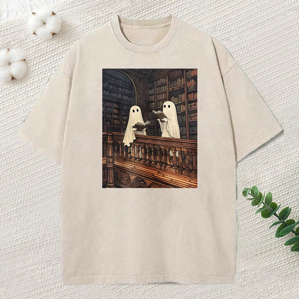 Ghost Reading Unisex Washed T-Shirt