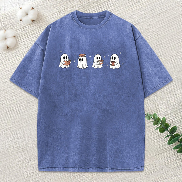 Bookish Ghost Unisex Washed T-Shirt