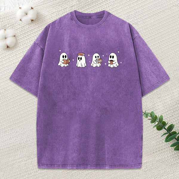 Bookish Ghost Unisex Washed T-Shirt
