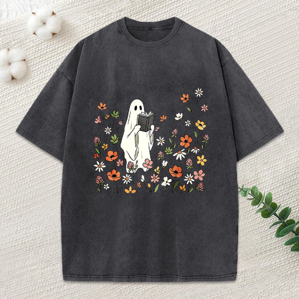 Reading Ghost Unisex Washed T-Shirt
