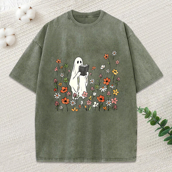Reading Ghost Unisex Washed T-Shirt