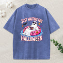 Just Waiting For Halloween Unisex Washed T-Shirt