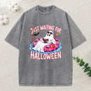 Just Waiting For Halloween Unisex Washed T-Shirt