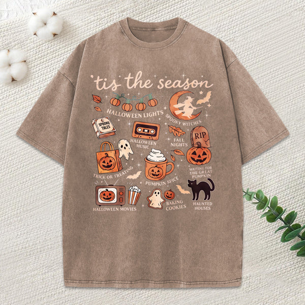 Vintage Halloween Unisex Washed T-Shirt