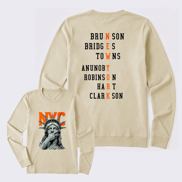 Newyork 2 Side Basketball Fans Long Sleeve T-Shirt