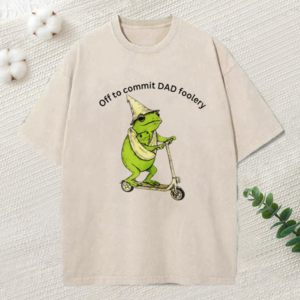 Frog Dad Foolery Adventure Time Washed T-Shirt