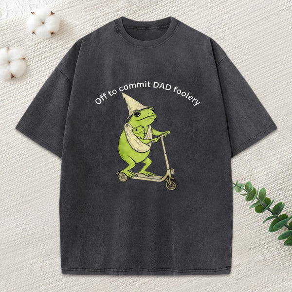 Frog Dad Foolery Adventure Time Washed T-Shirt