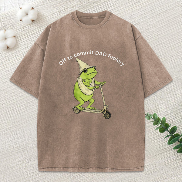Frog Dad Foolery Adventure Time Washed T-Shirt