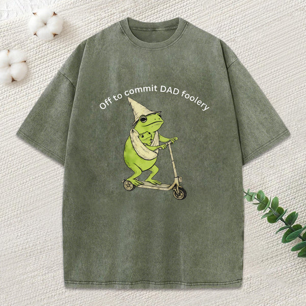 Frog Dad Foolery Adventure Time Washed T-Shirt