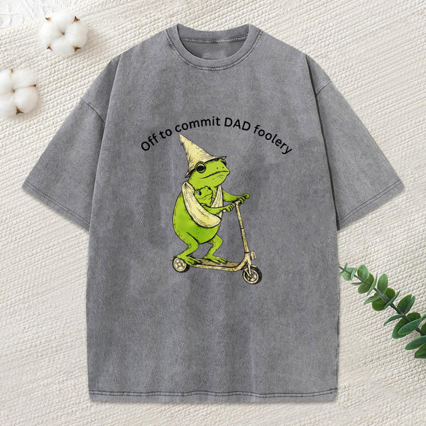 Frog Dad Foolery Adventure Time Washed T-Shirt