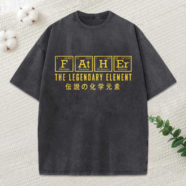 Funny Father Chemical Element Washed T-Shirt