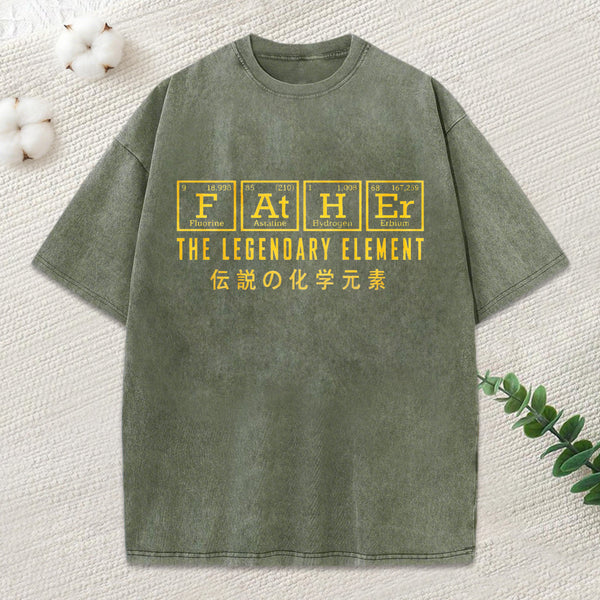 Funny Father Chemical Element Washed T-Shirt