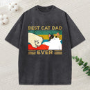 Cat Dad Funny Washed T-Shirt