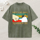 Cat Dad Funny Washed T-Shirt