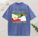Cat Dad Funny Washed T-Shirt