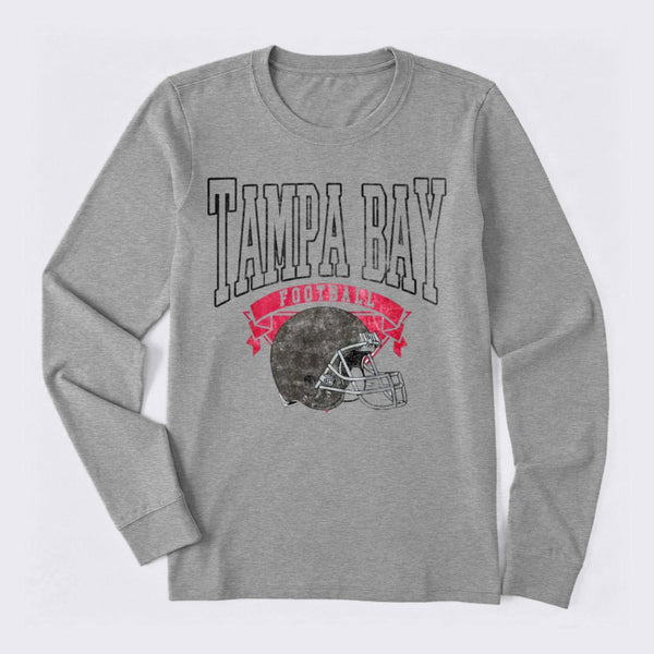Vintage Football Hometown Team Print Long Sleeve T-Shirt
