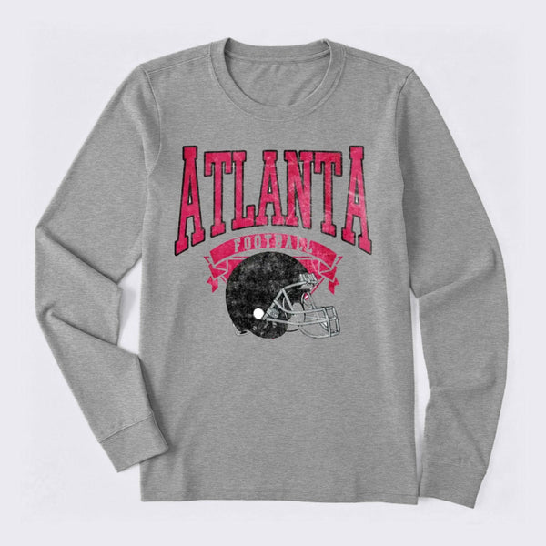 Vintage Football Hometown Team Print Long Sleeve T-Shirt