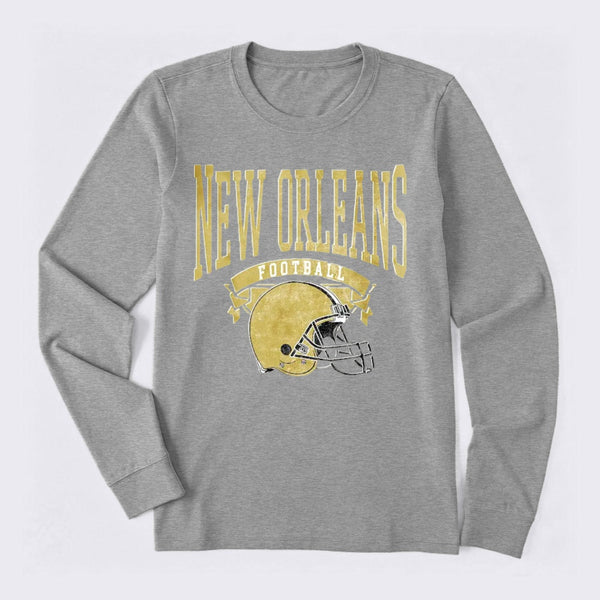Vintage Football Hometown Team Print Long Sleeve T-Shirt