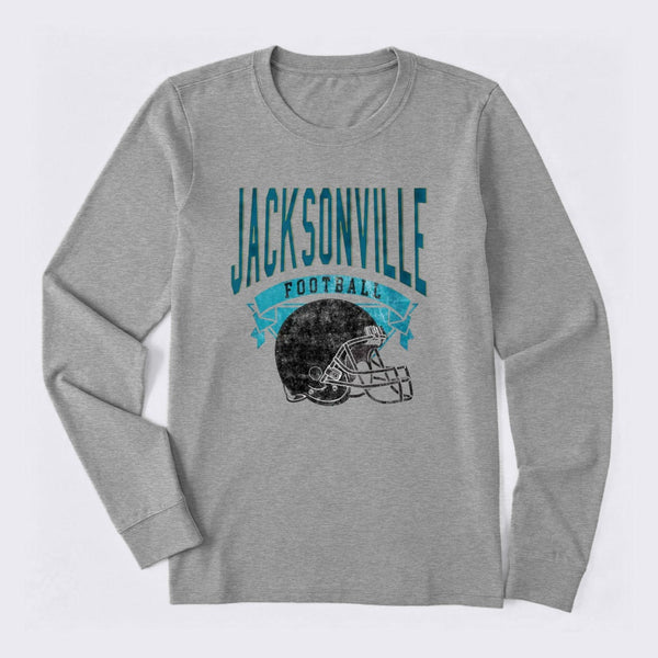 Vintage Football Hometown Team Print Long Sleeve T-Shirt